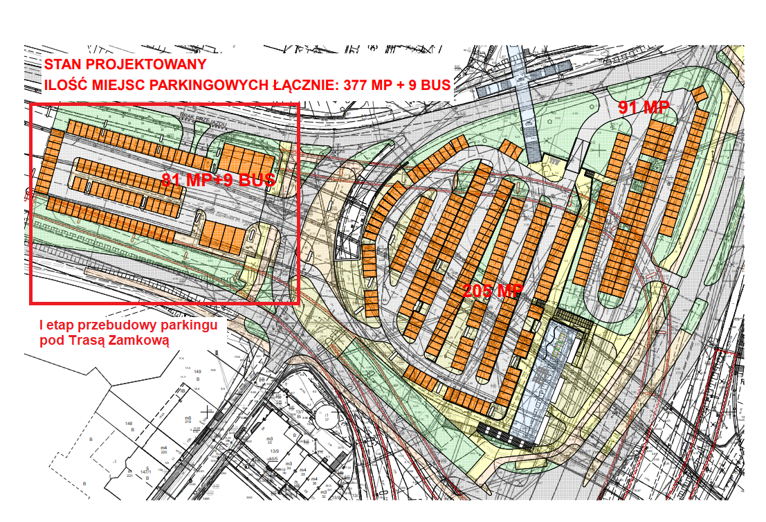 Rozpoczyna się pierwszy etap przebudowy parkingu pod Trasą Zamkową
